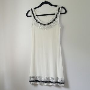 Papillion off white rhinestone beaded dress Small